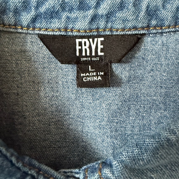 Frye - Women’s Button Down Denim Shirt Dress (EUC) Size: L - Picture 10 of 12